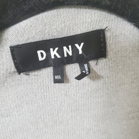 DKNY Women's Light Gray Draped Sweater - Picture 2 of 4